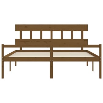 Seniorenbed met hoofdbord massief hout honingbruin 200x200 cm 8720845406097 6