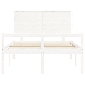 Seniorenbed met hoofdbord massief hout wit 140x200 cm 8720845406523 6