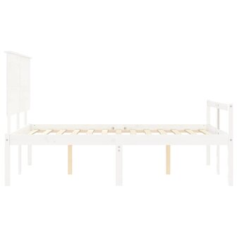 Seniorenbed met hoofdbord massief hout wit 140x200 cm 8720845406523 7