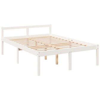 Seniorenbed met hoofdbord massief hout wit 140x200 cm 8720845406523 9