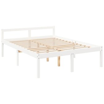 Seniorenbed met hoofdbord massief hout wit 8720845406578 9