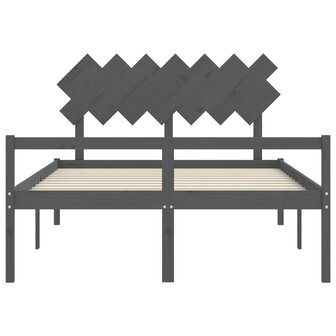 Seniorenbed met hoofdbord massief hout grijs 8720845407230 6