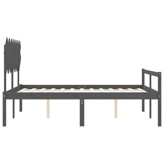 Seniorenbed met hoofdbord massief hout grijs 8720845407230 7
