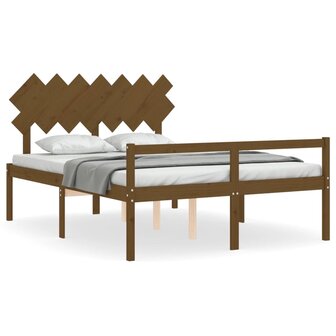 Seniorenbed met hoofdbord massief hout honingbruin 8720845407247 2