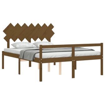 Seniorenbed met hoofdbord massief hout honingbruin 8720845407247 4