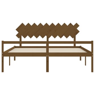 Seniorenbed met hoofdbord massief hout honingbruin 200x200 cm 8720845407391 6