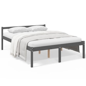 Seniorenbed massief grenenhout grijs 150x200 cm 8720286878309 2