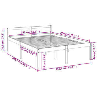 Seniorenbed massief grenenhout honingbruin 150x200 cm 8720286878316 10