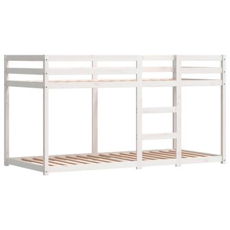 Stapelbed met gordijnen 80x200 cm grenenhout wit en zwart 8721102690310 8