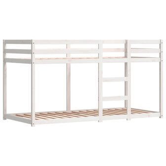Stapelbed met gordijnen 75x190 cm grenenhout wit en zwart 8721102690433 8