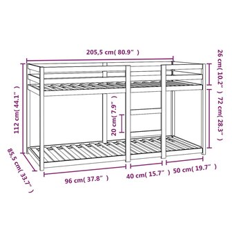 Stapelbed 80x200 cm massief grenenhout wit 8720287215301 8