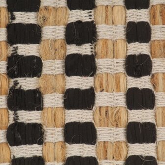 Badmattenset handgeweven jute en stof naturel en zwart 8718475603405 5