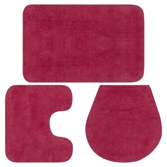 Badmattenset stof fuchsia 3-delig 8718475603467 1