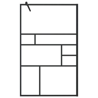 Inloopdouchewand 100x195 cm ESG-glas transparant en zwart 8720286416105 3