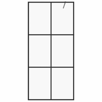 Inloopdouchewand 90x195 cm ESG-glas transparant en zwart 8720286513279 3