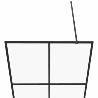 Inloopdouchewand 100x195 cm ESG-glas transparant en zwart 8720286513286 4