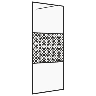 Inloopdouchewand 80x195 cm ESG-glas transparant en zwart 8720286513316 2
