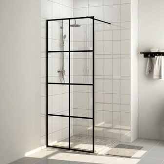 Inloopdouchewand 80x195 cm ESG-glas transparant en zwart 8720286513361 1