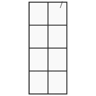 Inloopdouchewand 80x195 cm ESG-glas transparant en zwart 8720286513361 3