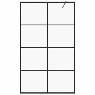 Inloopdouchewand 100x195 cm ESG-glas transparant en zwart 8720286513385 3