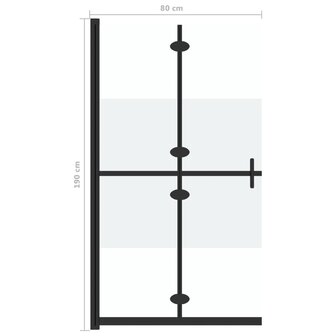 Inloopdouchewand inklapbaar 80x190 cm ESG-glas halfmat 8720286640210 7