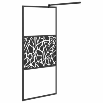 Inloopdouchewand met stenenmotief 80x195 cm ESG-glas zwart 8720286933305 4