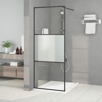 Inloopdouchewand 80x195 cm halfmat ESG-glas zwart 8720287052029 1