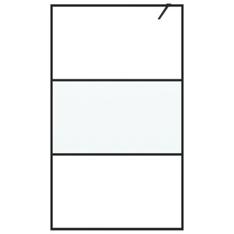 Inloopdouchewand 115x195 cm halfmat ESG-glas zwart 8720287052050 3