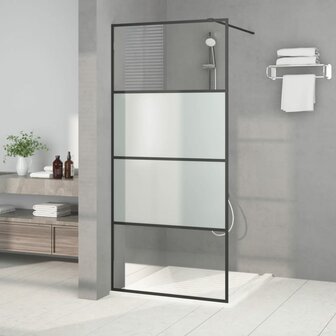 Inloopdouchewand 90x195 cm halfmat ESG-glas zwart 8720287052234 1