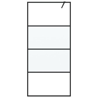 Inloopdouchewand 90x195 cm halfmat ESG-glas zwart 8720287052234 3