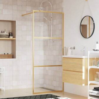 Inloopdouchewand transparant 90x195 cm ESG-glas goudkleurig 8720845941864 1