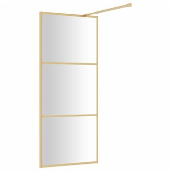 Inloopdouchewand transparant 90x195 cm ESG-glas goudkleurig 8720845941864 5