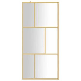 Inloopdouchewand transparant 90x195 cm ESG-glas goudkleurig 8720845942045 3