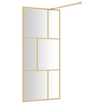 Inloopdouchewand transparant 90x195 cm ESG-glas goudkleurig 8720845942045 5