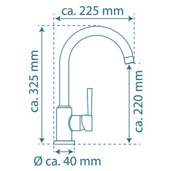 SCH&Uuml;TTE Keukenmengkraan met ronde uitloop CORNWALL matgoud 4008431092249 3