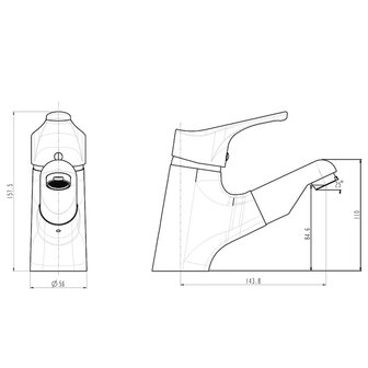 SCH&Uuml;TTE Wastafelmengkraan met uittrekbare uitloop ATTICA chroomkleurig 4008431221502 5