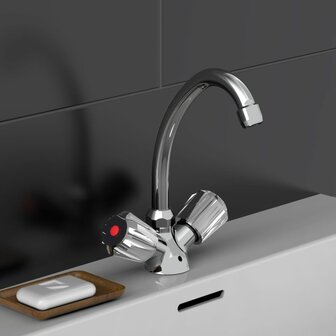 SCH&Uuml;TTE Wastafelmengkraan tweeknops SAVINO chroomkleurig 4008431372105 1