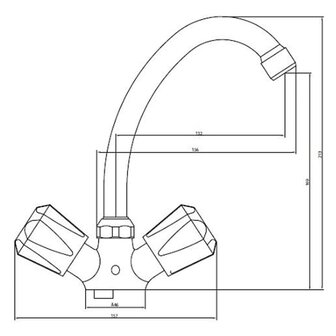 SCH&Uuml;TTE Wastafelmengkraan tweeknops BRILLANT chroomkleurig 4008431571102 4
