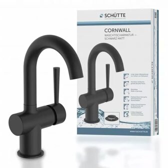 SCH&Uuml;TTE Wastafelmengkraan met zijgreep CORNWALL matzwart 4008431790169 4
