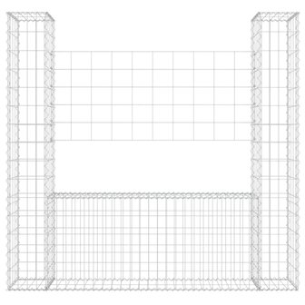 Schanskorf U-vormig met 2 palen 140x20x150 cm ijzer 8720286764053 3