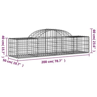 Schanskorf gewelfd 200x50x40/60 cm gegalvaniseerd ijzer 8720845651558 5