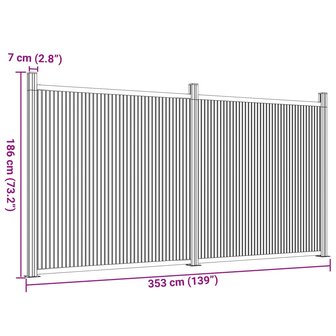 Schuttingpaneel 353x186 cm HKC grijs 8721102675287 8