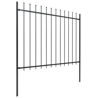 Tuinhek met speren bovenkant 3,4x1,5 m staal zwart 8719883710518 2