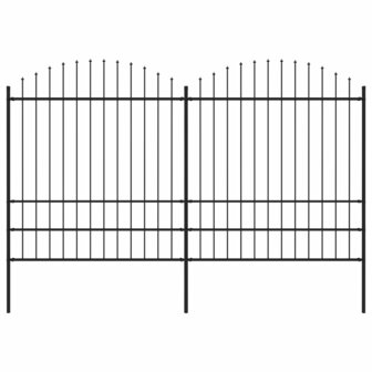 Tuinhek met speren bovenkant (1,75-2)x3,4 m staal zwart 8719883714783 1