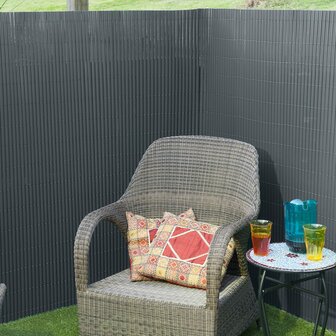 Nature Tuinscherm dubbelzijdig 1x3 m PVC antraciet 8711338503881 2