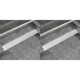 Doucheafvoer 2 st rechthoekig lijn 830x140 mm roestvrij staal 8718475797357 1