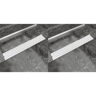 Doucheafvoer 2 st rechthoekig bubbel 730x140 mm roestvrij staal 8718475797463 1