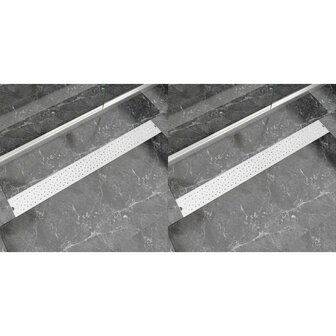 Doucheafvoer 2 st rechthoekig bubbel 1030x140mm roestvrij staal 8718475797494 1