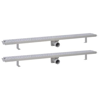 Doucheafvoer 2 st rechthoekig bubbel 1030x140mm roestvrij staal 8718475797494 2