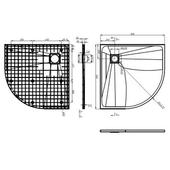 Douchebak 90x90 cm SMC zwart 8720286013724 8